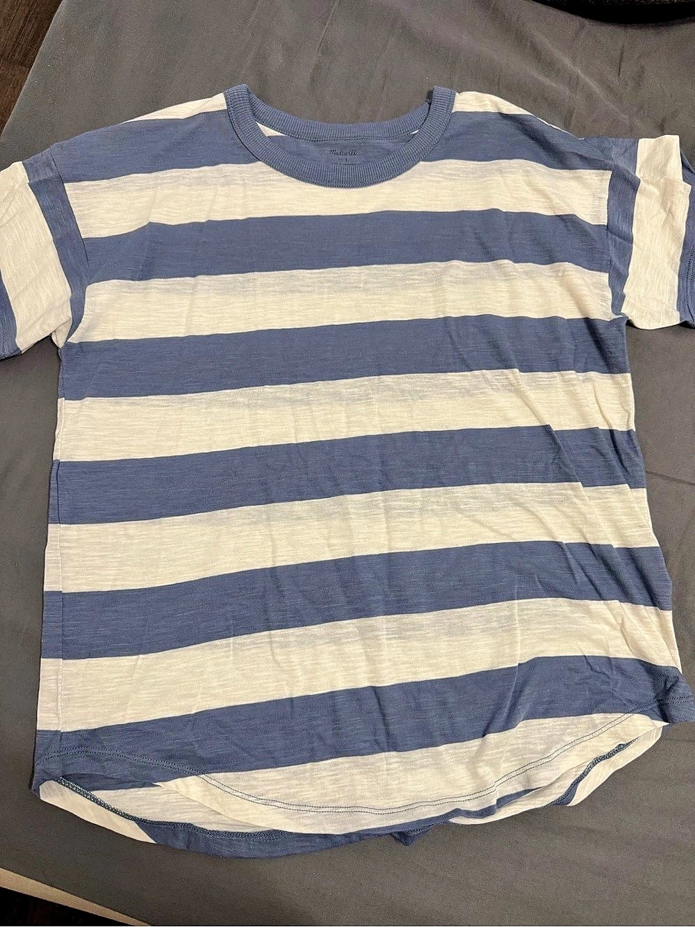 Madewell  Striped Short Sleeve Tee in Blue & White